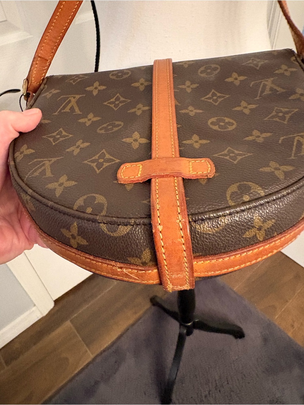 Louis Vuitton Monogram vintage Half-Moon Crossbody Bag in Brown and Tan - Picture 11 of 16